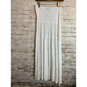 Emma G Broomstick Skirt Womens Medium White Tiered Country Cottage Romantic